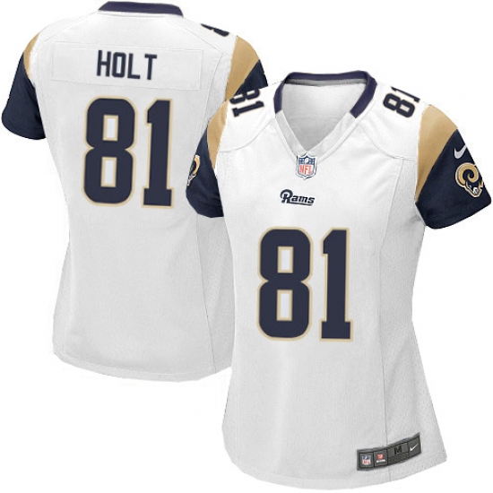 Women's Nike Los Angeles Rams #81 Torry Holt Game White NFL Jersey - Ujersey