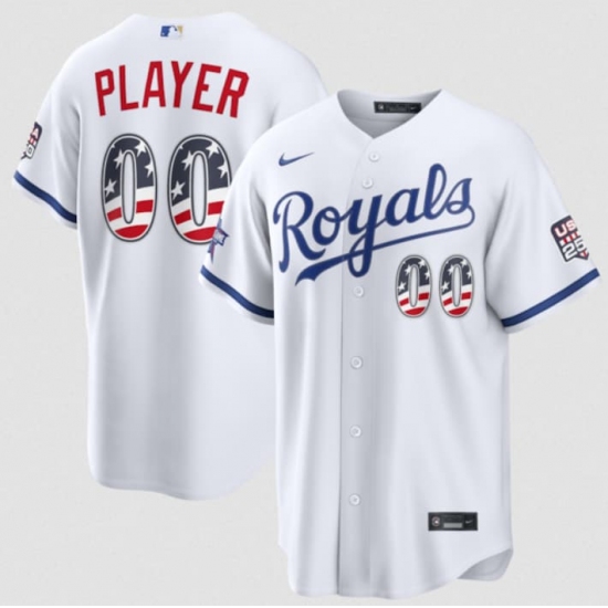 Men's Kansas City Royals Active Player Custom White 2026 All-Star Edition Stars & Stripes & USA 250 Fourth of July Home Stadium Stitched Baseball Jersey - Ujersey
