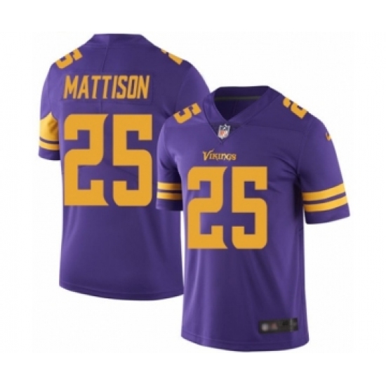 Men's Minnesota Vikings #25 Alexander Mattison Limited Purple Rush Vapor Untouchable Football Jersey - Ujersey