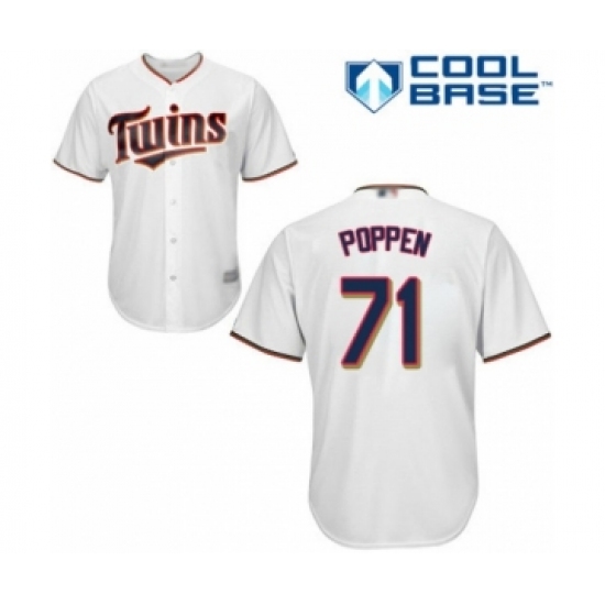 Youth Minnesota Twins #71 Sean Poppen Authentic White Home Cool Base Baseball Player Jersey - Ujersey