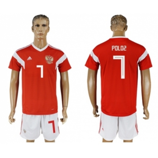 Russia #7 Poloz Home Soccer Country Jersey