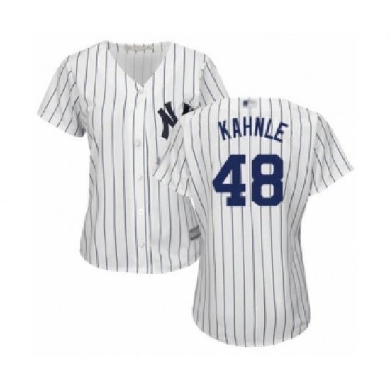 Women's New York Yankees #48 Tommy Kahnle Authentic White Home Baseball Player Jersey - Ujersey