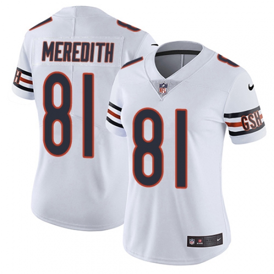 Women's Nike Chicago Bears #81 Cameron Meredith White Vapor Untouchable Limited Player NFL Jersey - Ujersey