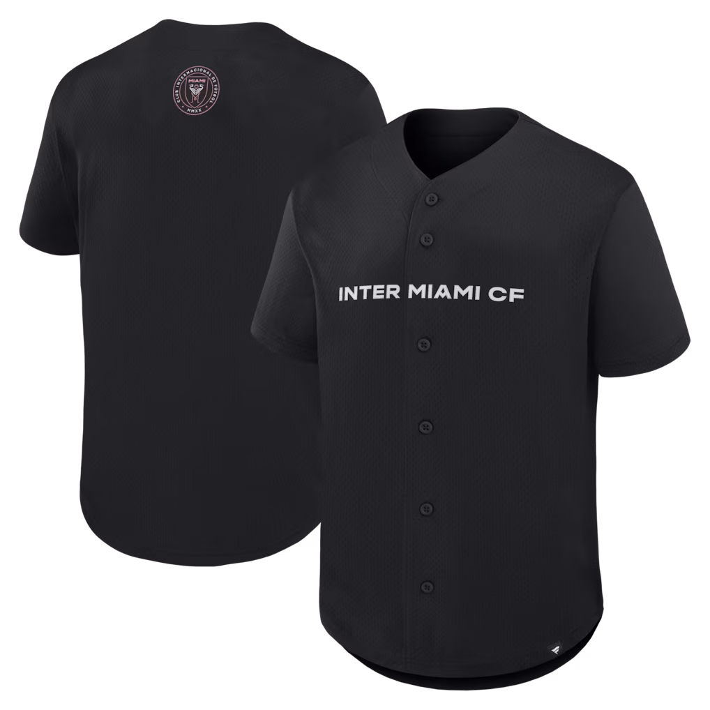 Men's Inter Miami CF Fanatics Black Maximum Intensity Button-Up Jersey - Ujersey NHL