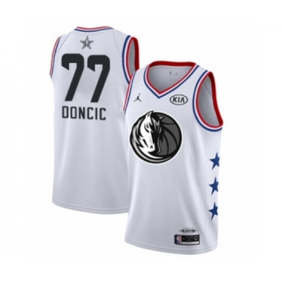 Men's Dallas Mavericks #77 Luka Doncic Swingman White 2019 All-Star Game Basketball Jersey - Ujersey