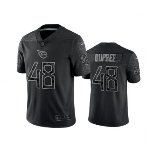 Men's Tennessee Titans #48 Bud Dupree Black Reflective Limited Stitched Football Jersey - Ujersey