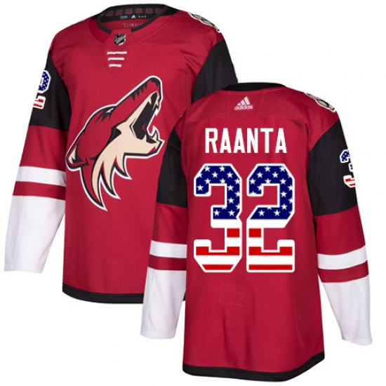 Youth Adidas Arizona Coyotes #32 Antti Raanta Authentic Red USA Flag Fashion NHL Jersey - Ujersey