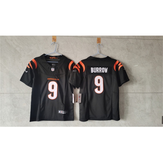 Women's Cincinnati Bengals #9 Joe Burrow Black F.U.S.E. Vapor Football Stitched Jersey(Run Small) - Ujersey