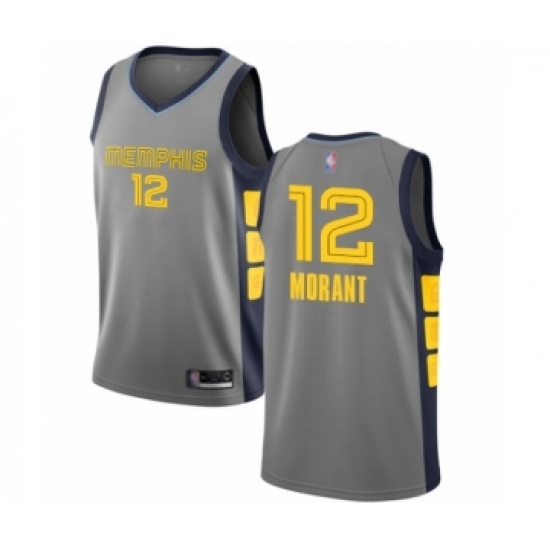 Women's Memphis Grizzlies #12 Ja Morant Swingman Gray Basketball Jersey - City Edition - Ujersey