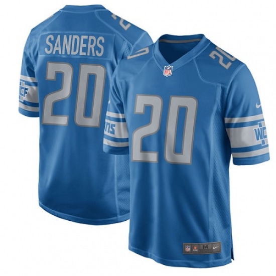 Men's Nike Detroit Lions #20 Barry Sanders Game Light Blue Team Color NFL Jersey - Ujersey