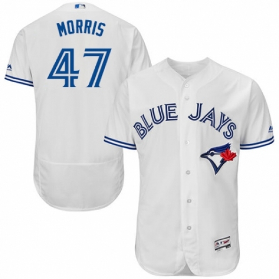 Men's Majestic Toronto Blue Jays #47 Jack Morris White Home Flex Base Authentic Collection MLB Jersey - Ujersey