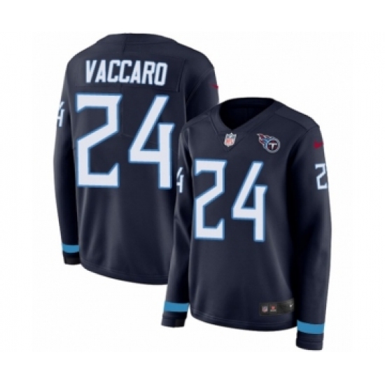 Women's Nike Tennessee Titans #24 Kenny Vaccaro Limited Navy Blue Therma Long Sleeve NFL Jersey - Ujersey