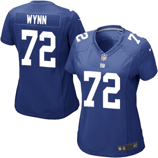 Women's Nike New York Giants #72 Kerry Wynn Game Royal Blue Team Color NFL Jersey - Ujersey