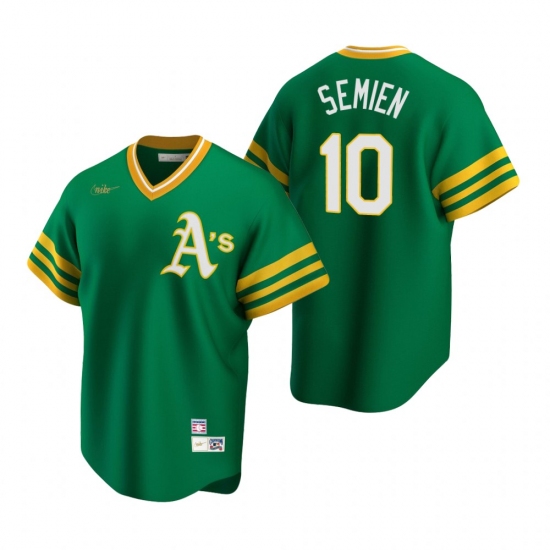 Men's Nike Oakland Athletics #10 Marcus Semien Kelly Green Cooperstown Collection Road Stitched Baseball Jersey - Ujersey