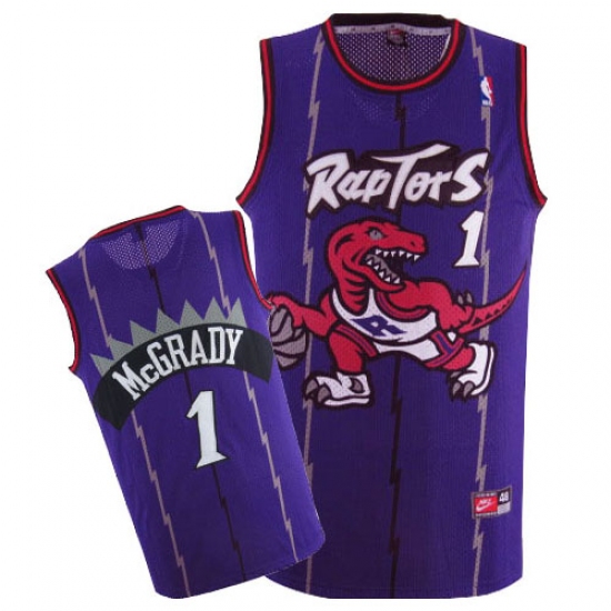 Men's Nike Toronto Raptors #1 Tracy Mcgrady Authentic Blue Throwback NBA Jersey - Ujersey