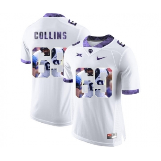 TCU Horned Frogs 69 Aviante Collins White With Portrait Print College Football Limited Jersey - Ujersey