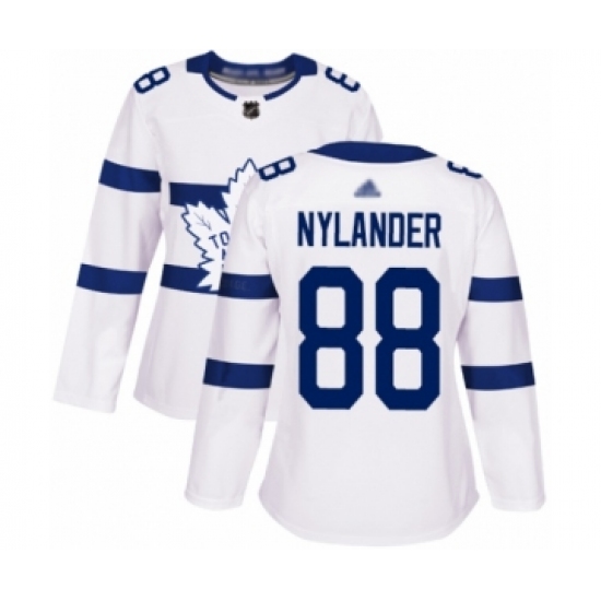 Women's Toronto Maple Leafs #88 William Nylander Authentic White 2018 Stadium Series Hockey Jersey - Ujersey