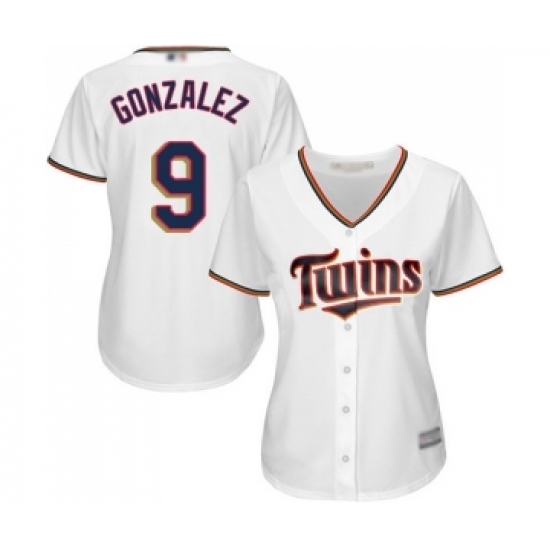 Women's Minnesota Twins #9 Marwin Gonzalez Replica White Home Cool Base Baseball Jersey - Ujersey