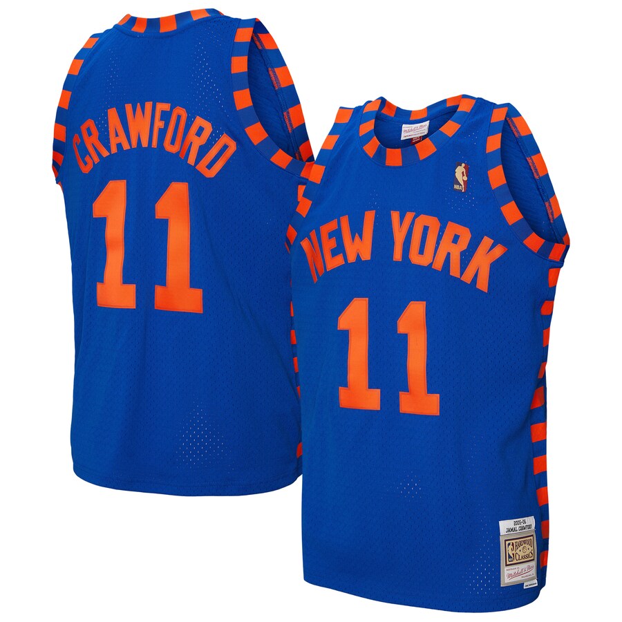Men's New York Knicks Jamal Crawford Mitchell & Ness Blue 2005/06 Hardwood Classics Swingman Jersey - Ujersey NHL