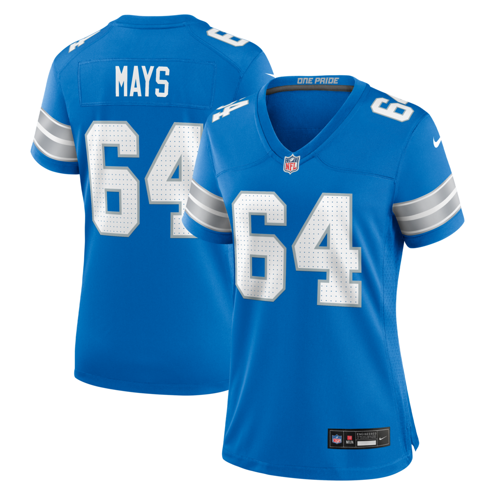 Women's Detroit Lions Cade Mays Nike Blue Team Game Jersey - SUjersey01