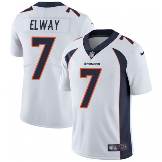 Men's Nike Denver Broncos #7 John Elway White Vapor Untouchable Limited Player NFL Jersey - Ujersey