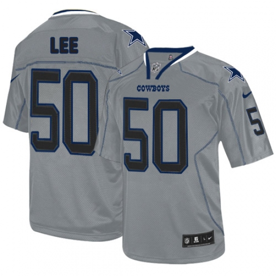 Men's Nike Dallas Cowboys #50 Sean Lee Elite Lights Out Grey NFL Jersey - Ujersey