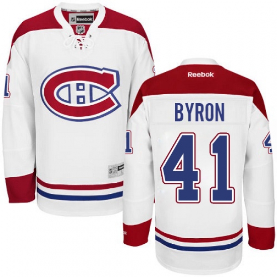 Men's Reebok Montreal Canadiens #41 Paul Byron Authentic White Away NHL Jersey - Ujersey