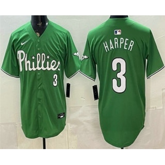 Men's Philadelphia Phillies #3 Bryce Harper Green Limited Stitched Jersey - Ujersey