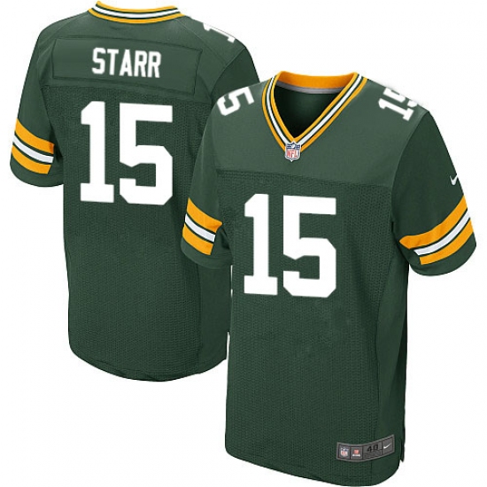 Men's Nike Green Bay Packers #15 Bart Starr Elite Green Team Color NFL Jersey - Ujersey