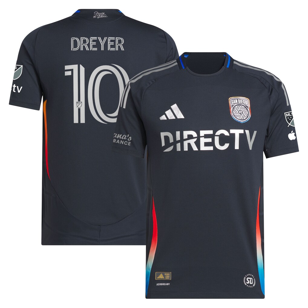 Men's San Diego FC Anders Dreyer adidas Navy 2025 State of Flow On-Field Authentic Jersey - Ujersey