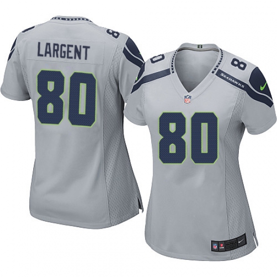 Women's Nike Seattle Seahawks #80 Steve Largent Game Grey Alternate NFL Jersey - Ujersey