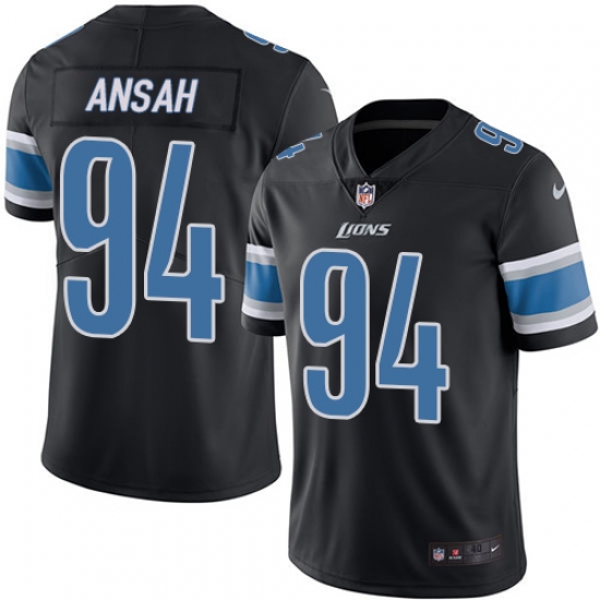 Men's Nike Detroit Lions #94 Ziggy Ansah Elite Black Rush Vapor Untouchable NFL Jersey - Ujersey