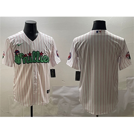 Men's Philadelphia Phillies Blank White Phanatic Cool Base Stitched Jersey - Ujersey