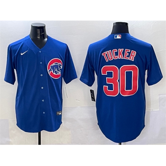 Men's Chicago Cubs #30 Kyle Tucker Royal Cool Base Stitched Baseball Jersey - Ujersey