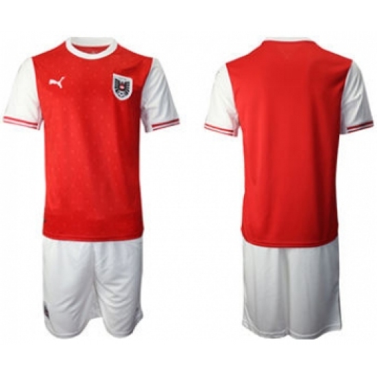 Men's Austria Custom Euro 2021 Soccer Jersey and Shorts