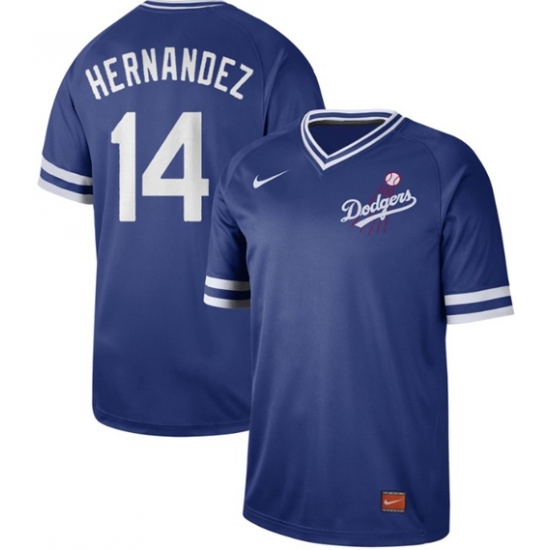 Men's Nike Los Angeles Dodgers #14 Enrique Hernandez Royal Authentic Cooperstown Collection Stitched Baseball Jersey - Ujersey