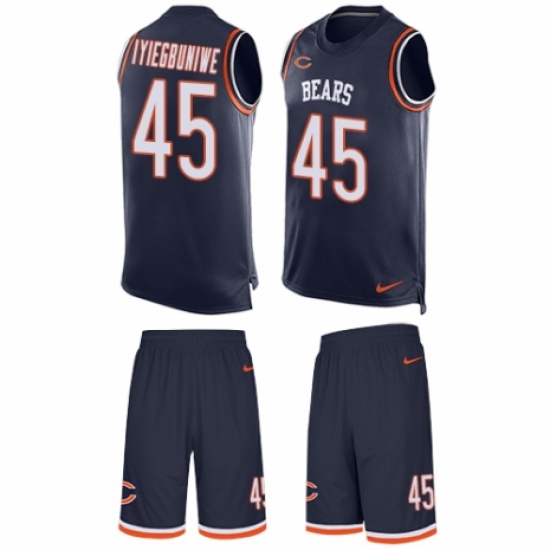 Men's Nike Chicago Bears #45 Joel Iyiegbuniwe Limited Navy Blue Tank Top Suit NFL Jersey - Ujersey
