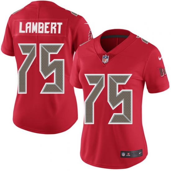 Women's Nike Tampa Bay Buccaneers #75 Davonte Lambert Limited Red Rush Vapor Untouchable NFL Jersey - Ujersey