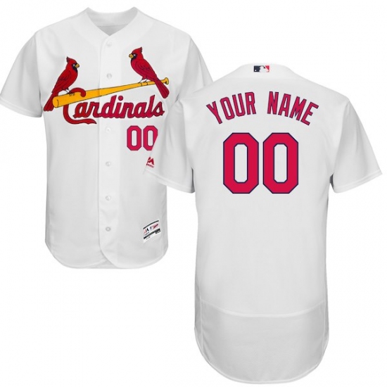 Men's St. Louis Cardinals Majestic Home White Flex Base Authentic Collection Custom Jersey - Ujersey