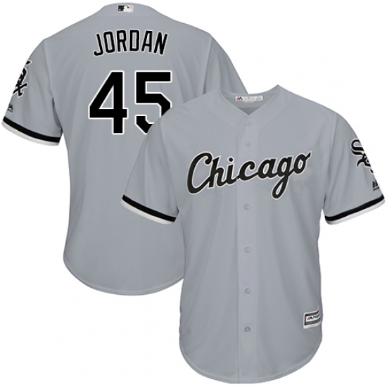 Men's Majestic Chicago White Sox #45 Michael Jordan Grey Road Flex Base Authentic Collection MLB Jersey - Ujersey