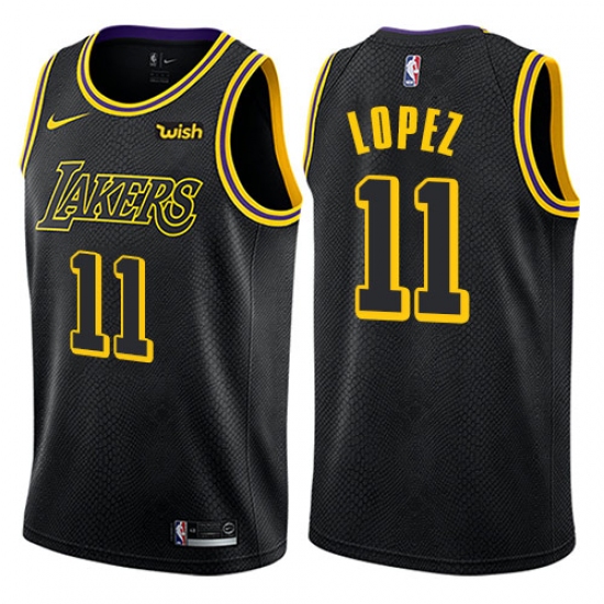 Women's Nike Los Angeles Lakers #11 Brook Lopez Swingman Black NBA Jersey - City Edition - Ujersey