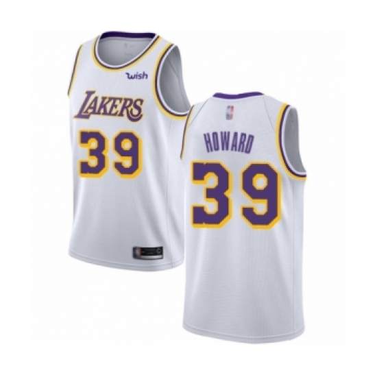Youth Los Angeles Lakers #39 Dwight Howard Swingman White Basketball Jersey - Association Edition - Ujersey