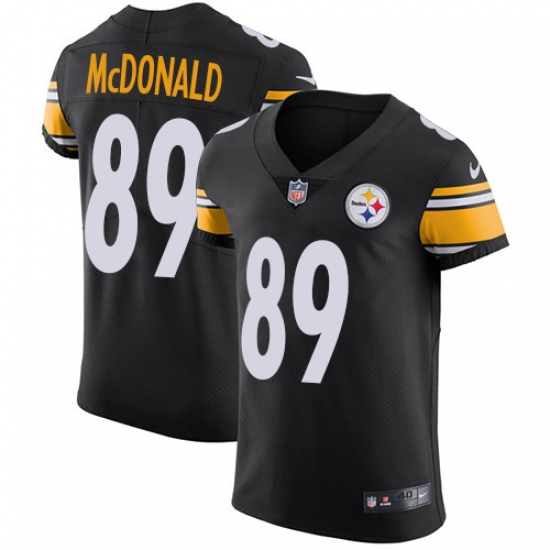 Men's Nike Pittsburgh Steelers #89 Vance McDonald Black Team Color Vapor Untouchable Elite Player NFL Jersey - Ujersey