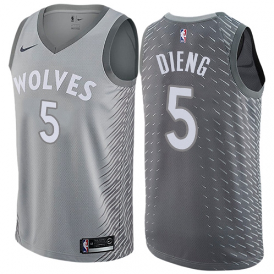 Women's Nike Minnesota Timberwolves #5 Gorgui Dieng Swingman Gray NBA Jersey - City Edition - Ujersey