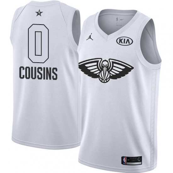 Youth Nike Jordan New Orleans Pelicans #0 DeMarcus Cousins Swingman White 2018 All-Star Game NBA Jersey - Ujersey