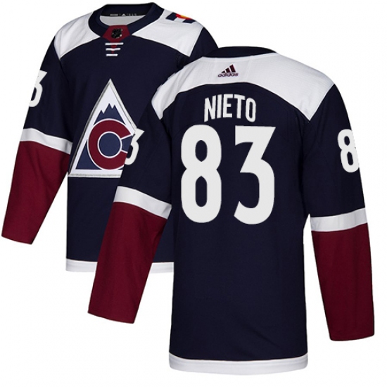Youth Adidas Colorado Avalanche #83 Matt Nieto Authentic Navy Blue Alternate NHL Jersey - Ujersey