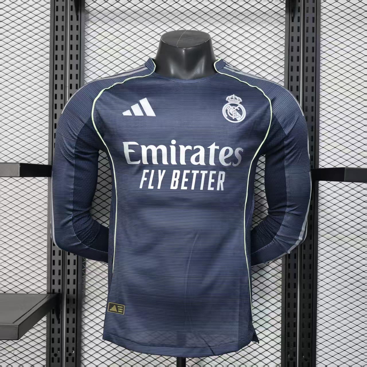 Real Madrid Soccer Jersey Away Long Sleeve Shirt 2025/26 - Ujersey NHL