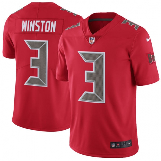 Men's Nike Tampa Bay Buccaneers #3 Jameis Winston Limited Red Rush Vapor Untouchable NFL Jersey - Ujersey