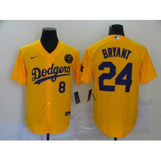Men's Nike Los Angeles Dodgers Kobe Bryant yellow Jersey - Ujersey