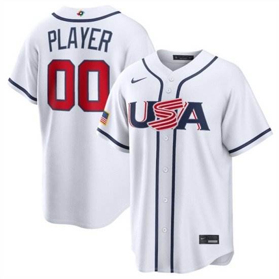 Men's USA Baseball ACTIVE PLAYER Custom White 2026 World Baseball Classic Home Stadium Stitched Jersey - Ujersey